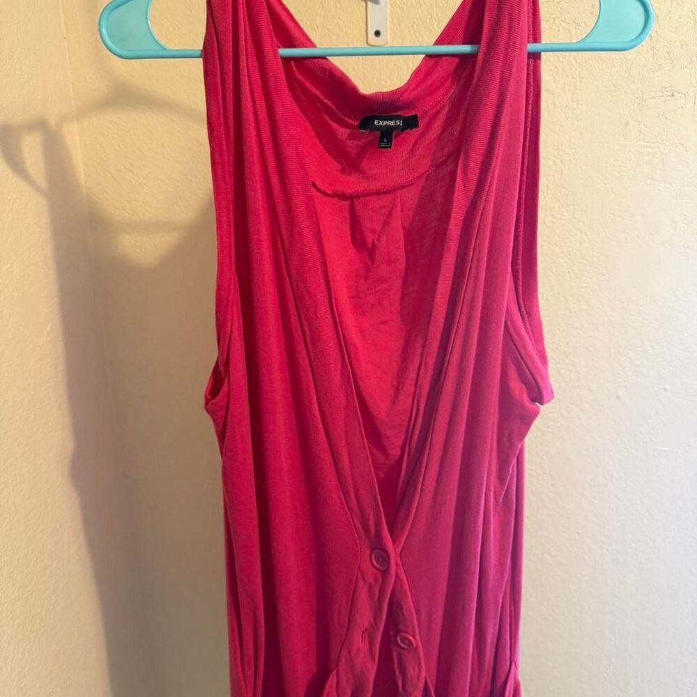 Express Women's Pink and Red Cardigan